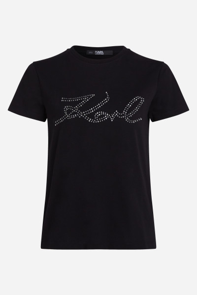 TRIČKO KARL LAGERFELD RHINESTONE LOGO T-SHIRT - Fotografie č. 5