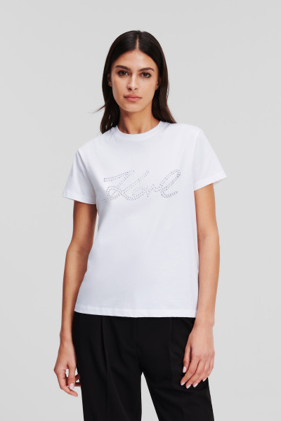 PÓLÓ KARL LAGERFELD RHINESTONE LOGO T-SHIRT - Kép 1
