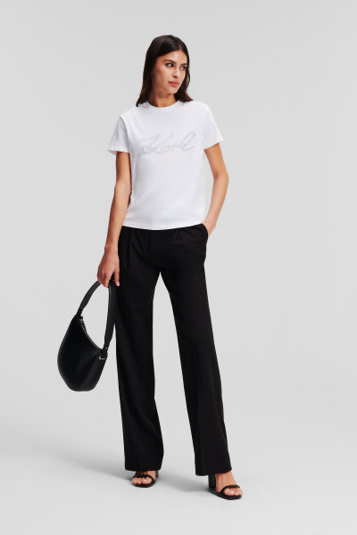 PÓLÓ KARL LAGERFELD RHINESTONE LOGO T-SHIRT - Kép 2