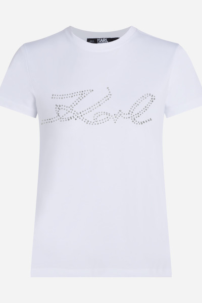 PÓLÓ KARL LAGERFELD RHINESTONE LOGO T-SHIRT - Kép 5