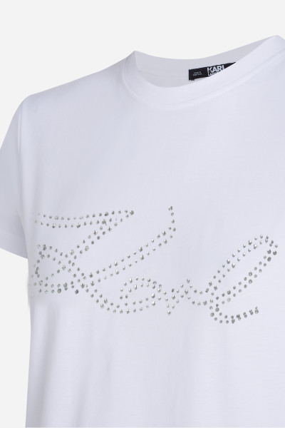 PÓLÓ KARL LAGERFELD RHINESTONE LOGO T-SHIRT - Kép 7
