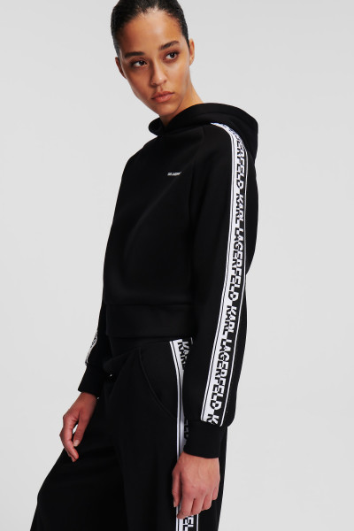 MELEGÍTŐ FELSŐ KARL LAGERFELD LOGO TAPE HOODIE - Kép 4