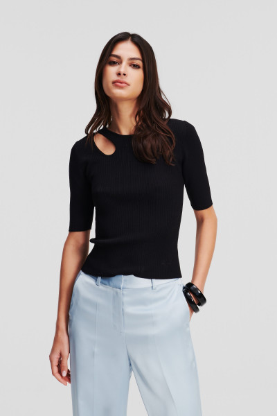 SVETER KARL LAGERFELD CUT OUT KNIT TOP - Fotografia č. 1