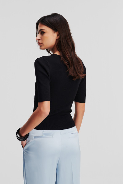 SVETER KARL LAGERFELD CUT OUT KNIT TOP - Fotografia č. 3