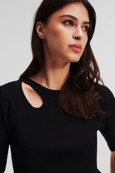 SVETER KARL LAGERFELD CUT OUT KNIT TOP - Fotografia č. 4