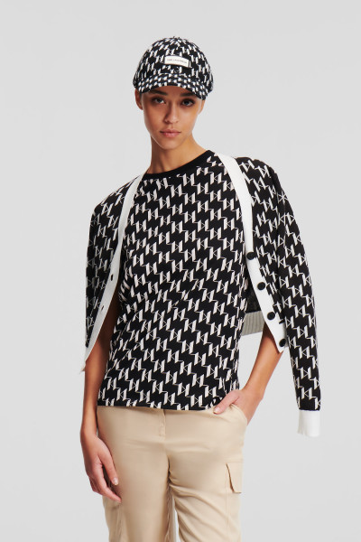 KARDIGÁN KARL LAGERFELD KL MONOGRAM SHORT CARDIGAN - Kép 1