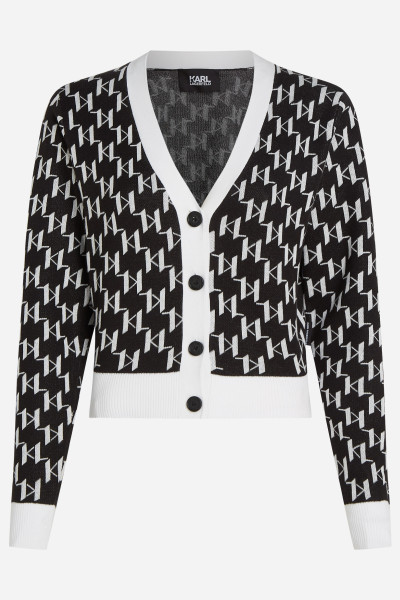KARDIGÁN KARL LAGERFELD KL MONOGRAM SHORT CARDIGAN - Kép 5