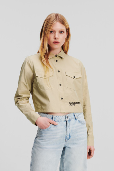 KOŠILE KARL LAGERFELD JEANS KLJ CROPPED LOGO SHIRT - Fotografie č. 1