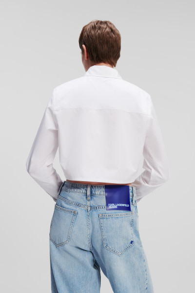 KOŠILE KARL LAGERFELD JEANS KLJ CROPPED LOGO SHIRT - Fotografie č. 3