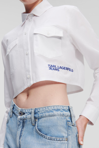 KOŠILE KARL LAGERFELD JEANS KLJ CROPPED LOGO SHIRT - Fotografie č. 5