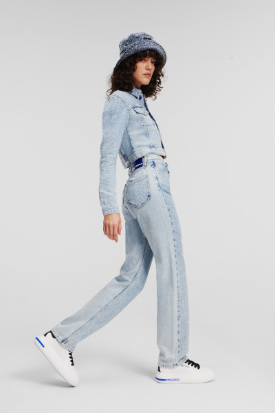 DŽÍNY KARL LAGERFELD JEANS KLJ HR STRAIGHT BOUCLE DENIM - Fotografie č. 3