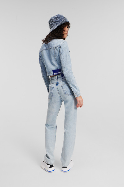 DŽÍNY KARL LAGERFELD JEANS KLJ HR STRAIGHT BOUCLE DENIM - Fotografie č. 4