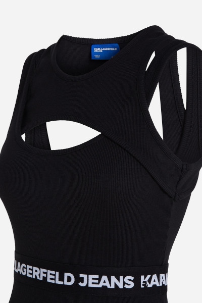 ŠATY KARL LAGERFELD JEANS KLJ LOGO ELASTIC TANK DRESS - Fotografia č. 7