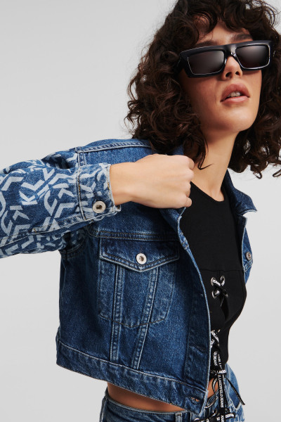 BUNDA KARL LAGERFELD JEANS KLJ MONOGRAM BOXY DENIM JACKET - Fotografia č. 4