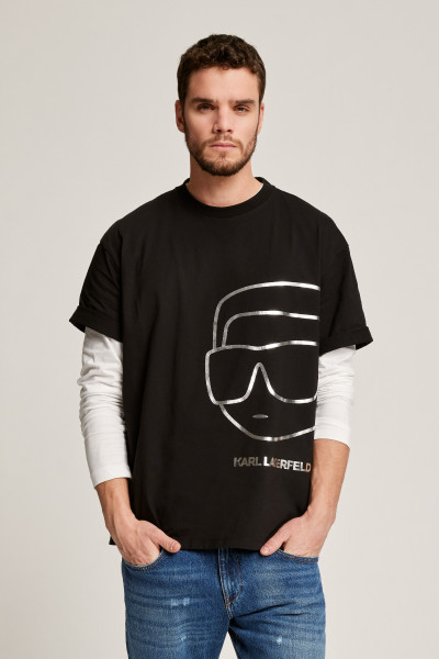 TRIČKO KARL LAGERFELD IKONIK 2.0 OUTLINE BIG T-SHIRT - Fotografie č. 1