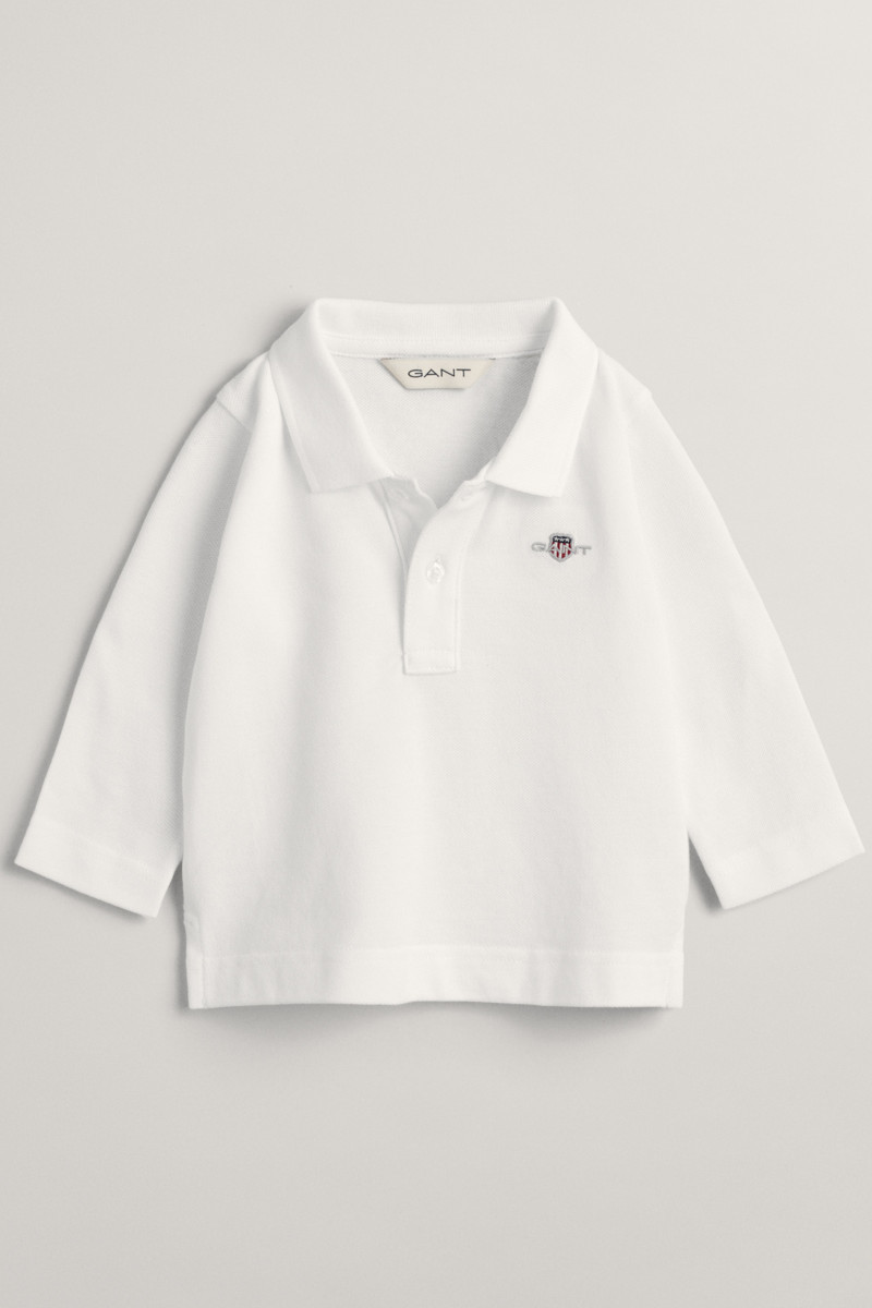 POLOKOŠILE GANT SHIELD PIQUE LS RUGGER WHITE