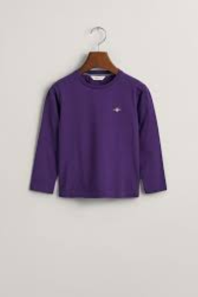 TRIČKO GANT SHIELD LS T-SHIRT PANSY PURPLE