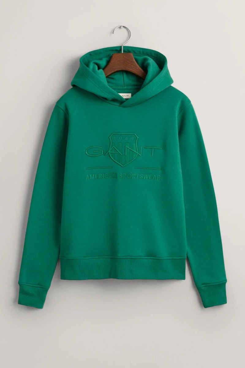 MIKINA GANT TONAL AS HOODIE WILD GREEN VERMONT CZ