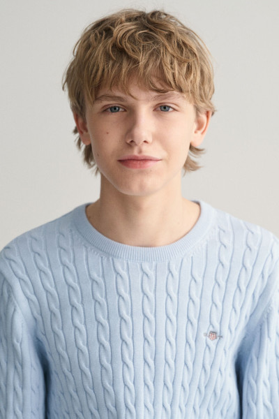 SVETR GANT SHIELD COTTON CABLE C-NECK - Fotografie č. 4