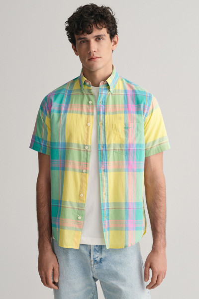 KOŠILE GANT REG COLORFUL MADRAS SS SHIRT - Fotografie č. 1