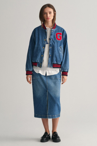 SZOKNYA GANT DENIM SLIT SKIRT - Kép 1