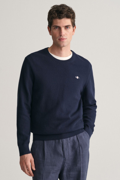 PULÓVER GANT STRUCTURED COTTON C-NECK - Kép 1