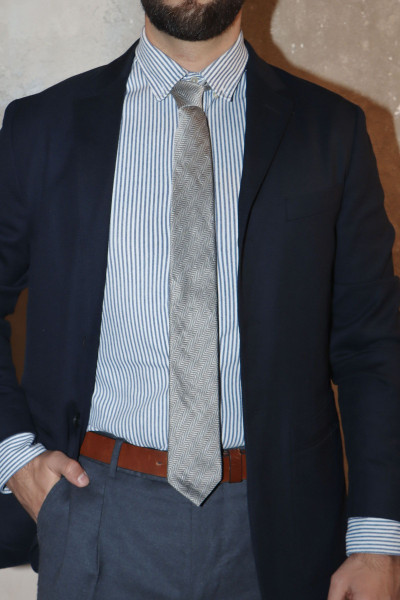 NYAKKENDŐ GANT SILK LINEN HERRINGBONE TIE - Kép 2