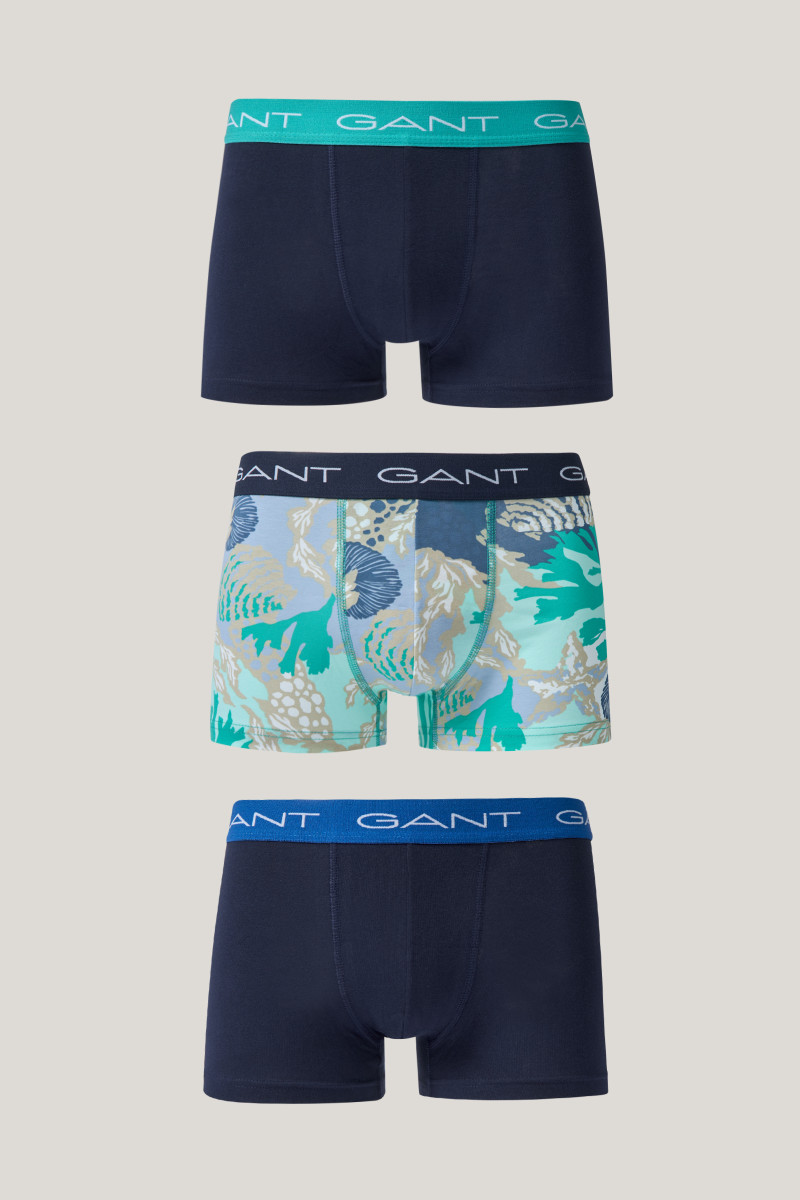 SPODNÁ BIELIZEŇ GANT SEA PRINT TRUNK 3-PACK LAGOON BLUE