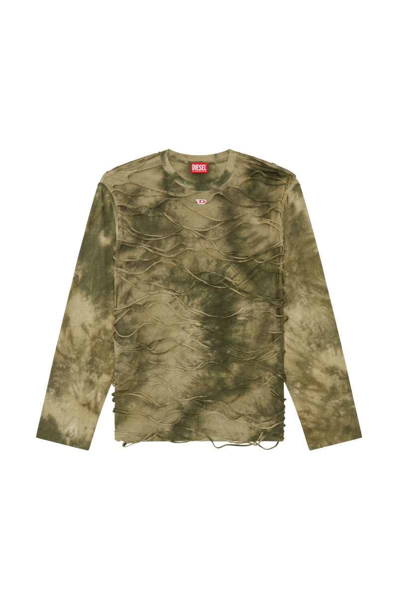 TRIČKO DIESEL T-CRANET-LS T-SHIRT OLIVE NIGHT | VERMONT CZ