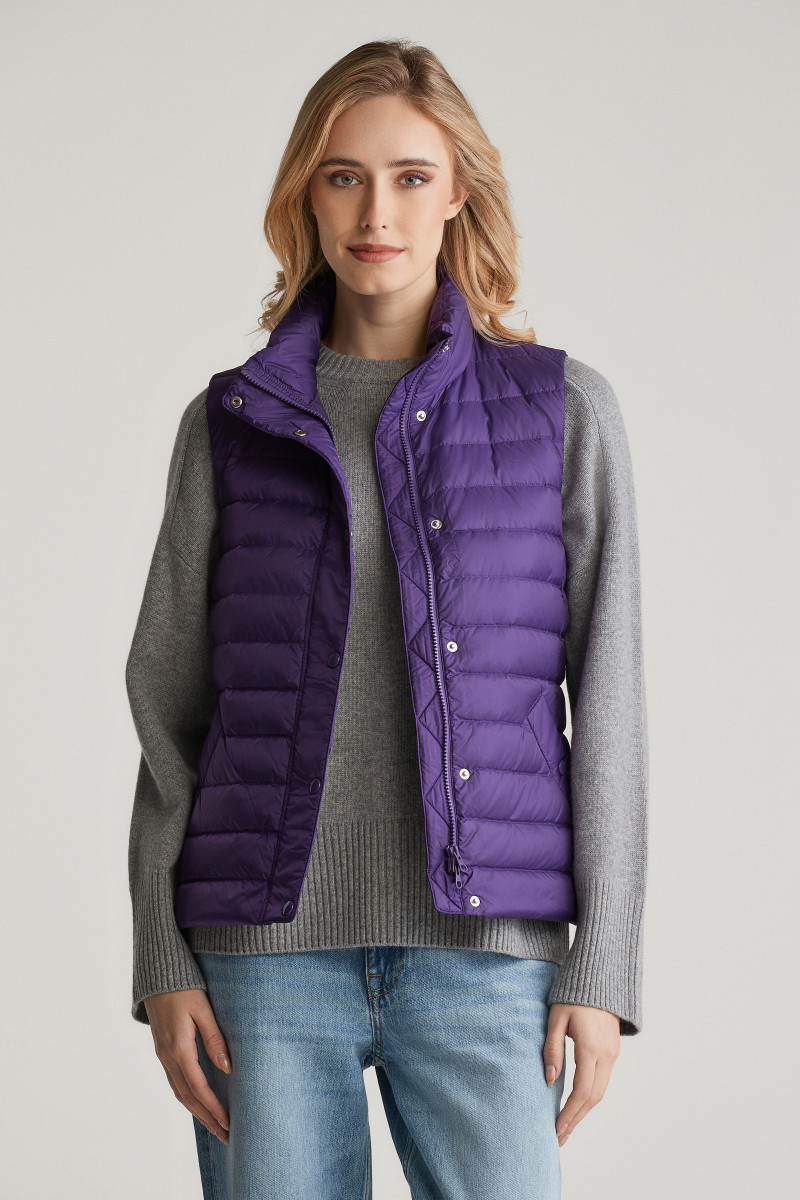 VESTA GANT LIGHT DOWN VEST PANSY PURPLE