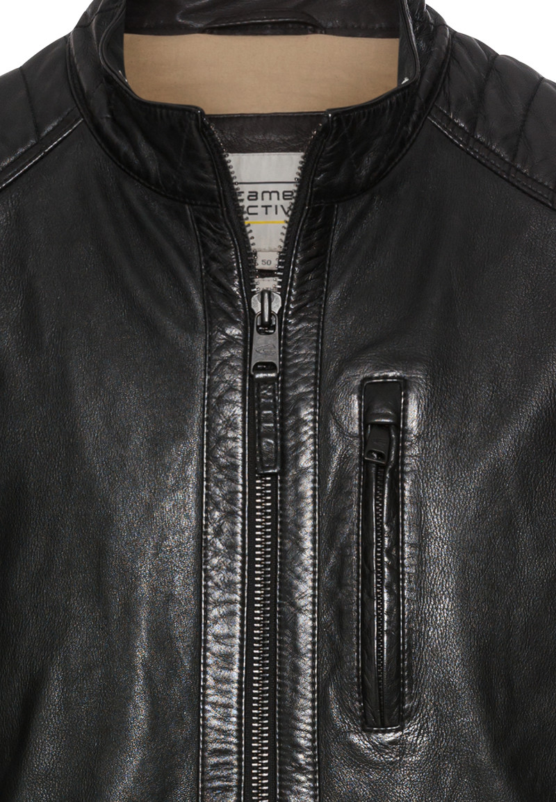 DZSEKI CAMEL ACTIVE LEATHER JACKET GRAPHITE GRAY | VERMONT HU