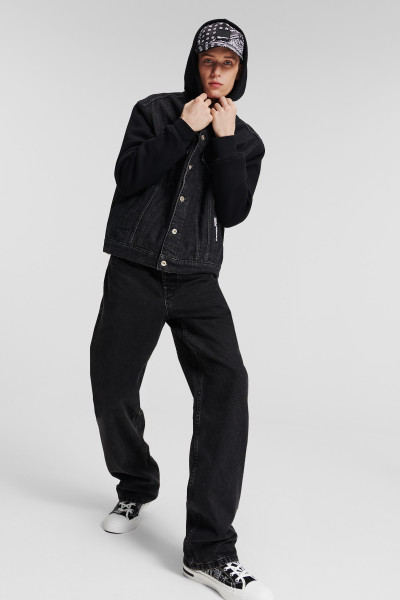 BUNDA KARL LAGERFELD JEANS KLJ MIX MATERIAL DENIM JACKET - Fotografia č. 2