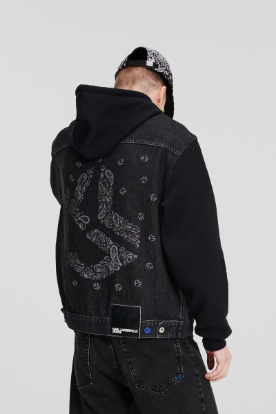 BUNDA KARL LAGERFELD JEANS KLJ MIX MATERIAL DENIM JACKET - Fotografia č. 4