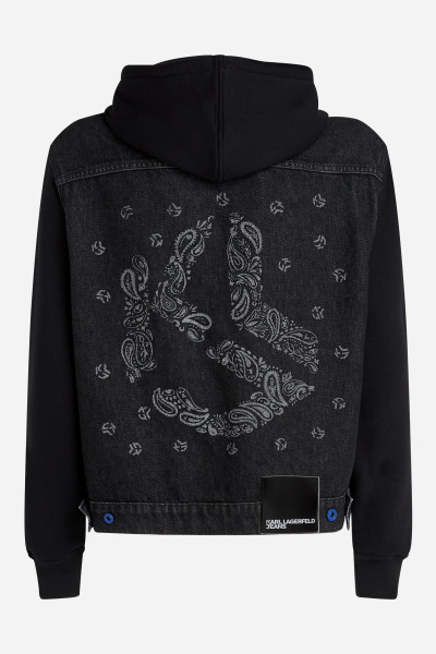 BUNDA KARL LAGERFELD JEANS KLJ MIX MATERIAL DENIM JACKET - Fotografia č. 6