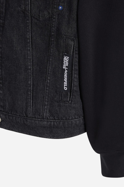 BUNDA KARL LAGERFELD JEANS KLJ MIX MATERIAL DENIM JACKET - Fotografia č. 7
