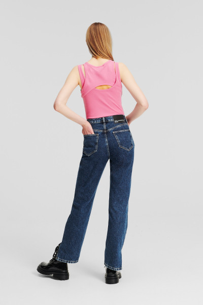 DŽÍNY KARL LAGERFELD JEANS KLJ HR STRAIGHT W/SLIT DENIM - Fotografie č. 3