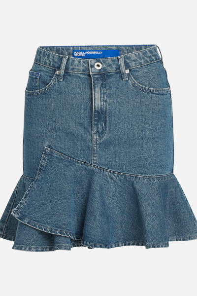 SUKŇA KARL LAGERFELD JEANS KLJ RUFFLE DENIM SKIRT - Fotografia č. 5