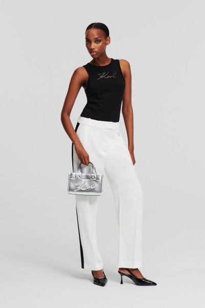 NADRÁG KARL LAGERFELD CONTRAST PANEL TAILORED PANTS - Kép 4