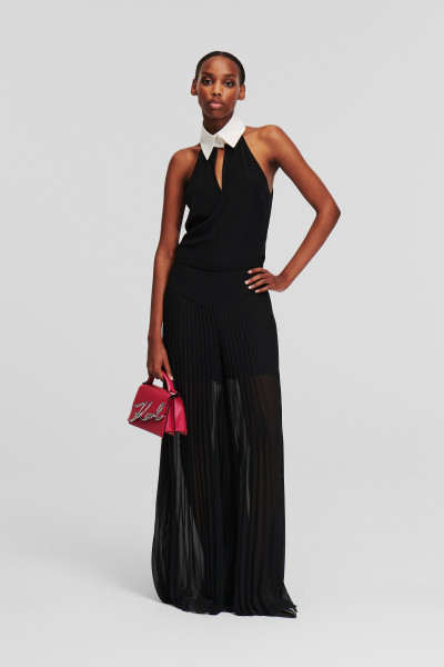 KALHOTY KARL LAGERFELD FLUID PLEATED PANTS - Fotografie č. 4