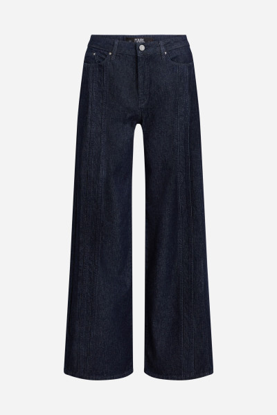 DŽÍNY KARL LAGERFELD MID RISE WIDE LEG DENIM PANTS - Fotografie č. 5