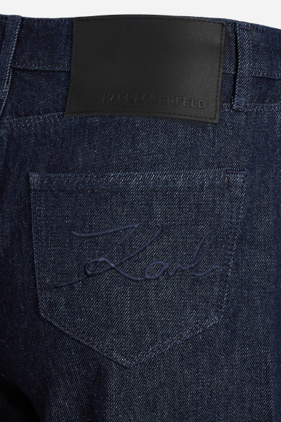 DŽÍNY KARL LAGERFELD MID RISE WIDE LEG DENIM PANTS - Fotografie č. 8