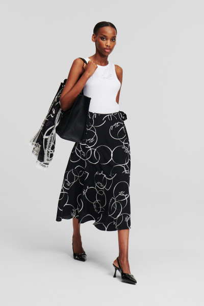 SZOKNYA KARL LAGERFELD PRINTED WRAP SKIRT - Kép 3