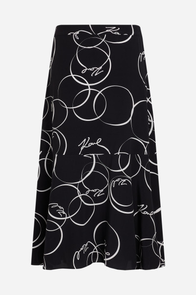 SZOKNYA KARL LAGERFELD PRINTED WRAP SKIRT - Kép 6