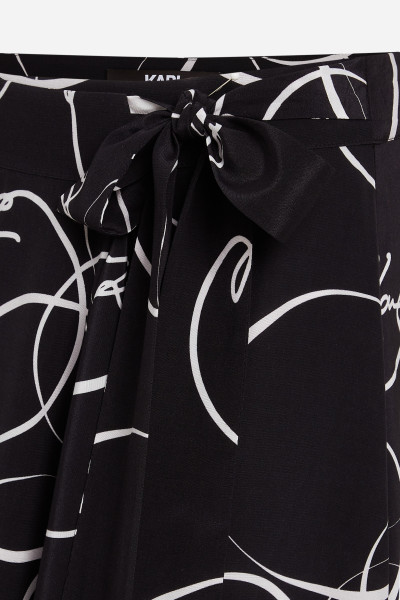 SZOKNYA KARL LAGERFELD PRINTED WRAP SKIRT - Kép 8