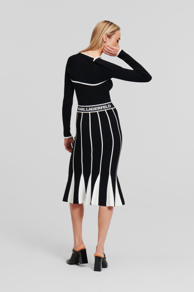 RUHA KARL LAGERFELD LSLV LOGO KNIT DRESS - Kép 2