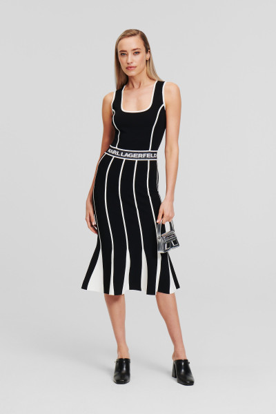 RUHA KARL LAGERFELD LSLV LOGO KNIT DRESS - Kép 3