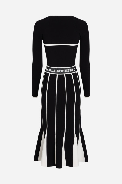 RUHA KARL LAGERFELD LSLV LOGO KNIT DRESS - Kép 6
