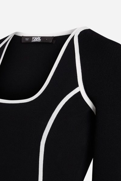 RUHA KARL LAGERFELD LSLV LOGO KNIT DRESS - Kép 7