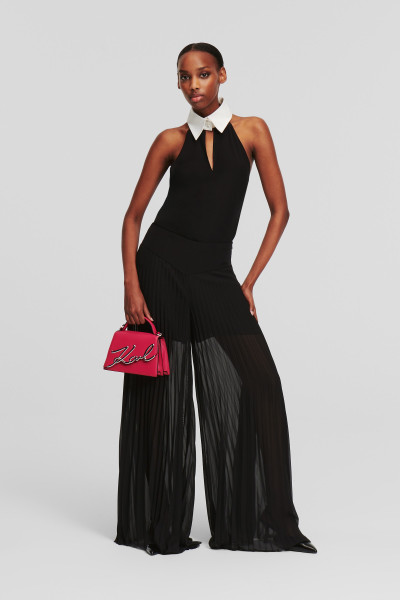 BLÚZKA KARL LAGERFELD SLVLESS COLLAR & TIE TOP - Fotografia č. 2