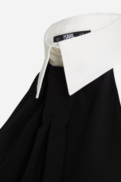 BLÚZKA KARL LAGERFELD SLVLESS COLLAR & TIE TOP - Fotografia č. 7